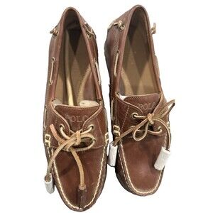 RALPHLAUREN MERTON LUXURY BROWN LEATHER SHOES SIZES 7.5D-New Without Box